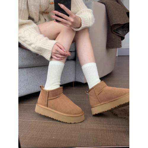 厚底雪地靴女皮毛一體2026新款周冬雨同款短筒冬季加絨加厚棉鞋子