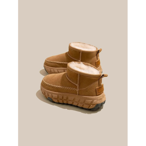 厚底6CM雪地靴女靴2026冬季新款加絨加厚輪胎底短靴防水厚底棉鞋