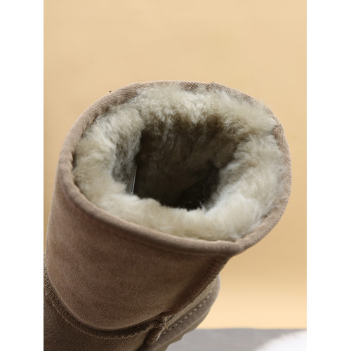 全羊毛厚底雪地靴女中筒2025冬新款皮毛一體防滑東北加絨保暖棉鞋