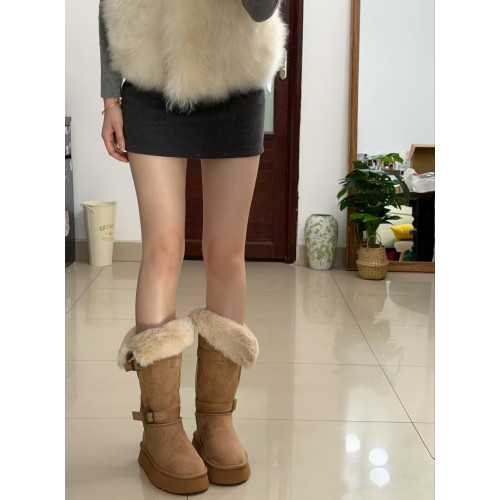 小個子厚底內增高8cm毛毛雪地靴2025冬季加厚長筒東北雪地棉鞋女