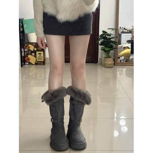 小個子厚底內增高8cm毛毛雪地靴2025冬季加厚長筒東北雪地棉鞋女