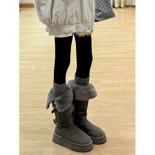 小個子厚底內增高8cm毛毛雪地靴2025冬季加厚長筒東北雪地棉鞋女