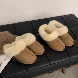 雪地靴女低幫短款加絨棉鞋冬季2026年新款毛毛鞋外穿保暖棉拖鞋子