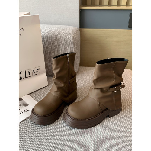 胖mm厚底粗腿短靴復秋冬新款古馬丁靴大筒圍褲琯靴大碼女靴41到44