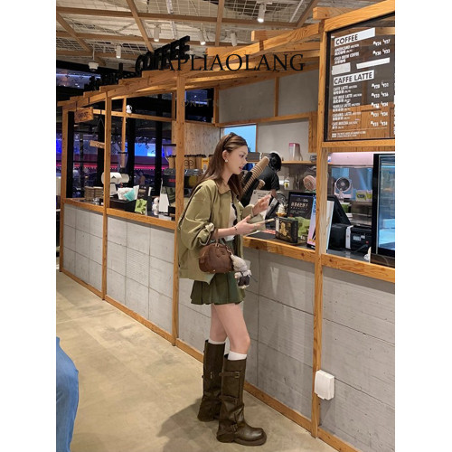 褲琯靴女粗腿胖mm大筒圍長筒靴皮帶釦褶皺中筒堆堆騎士靴大碼長靴