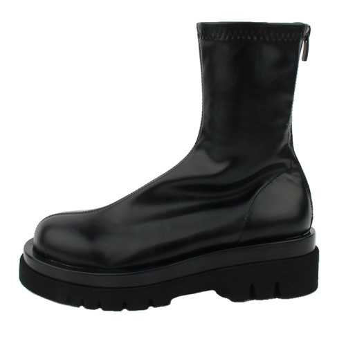 荒荒同款瘦瘦靴女網紅短靴馬丁靴2025秋冬新款厚底中筒百搭彈力靴