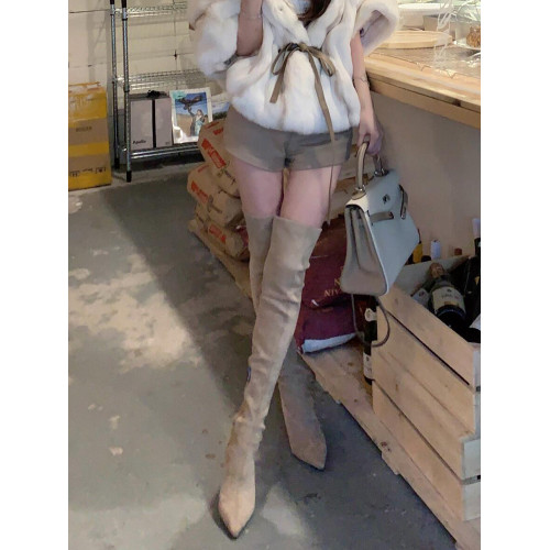 花小姐高跟過膝長靴女2026春夏新款百搭高筒瘦瘦靴尖頭顯瘦長筒靴