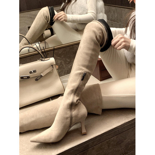 花小姐高跟過膝長靴女2026春夏新款百搭高筒瘦瘦靴尖頭顯瘦長筒靴