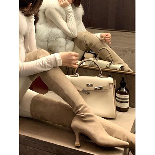 花小姐高跟過膝長靴女2026春夏新款百搭高筒瘦瘦靴尖頭顯瘦長筒靴