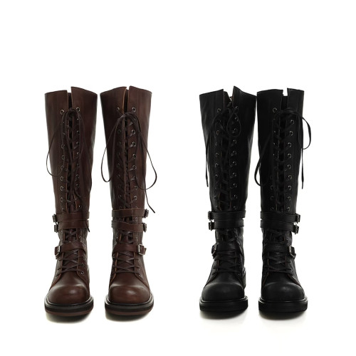 韓系熱款2025新復古尖頭坡跟增高女褶皺靴堆堆靴騎士靴高跟長筒靴 韓系熱款2025新復古尖頭坡跟增高女褶皺靴堆堆靴騎士靴高跟長筒靴