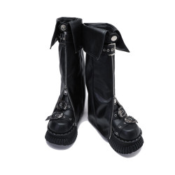 暗黑龐克鞋y2k輕亞風腿套增高厚底鞋可拆卸褲琯靴子夏款女長筒靴