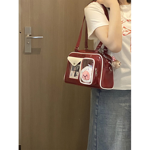 錢一波的痛包|黑紅色娃穀兩用單肩斜後後背包小食量10cm娃包三寸小卡 錢一波的痛包|黑紅色娃穀兩用單肩斜後後背包小食量10cm娃包三寸小卡