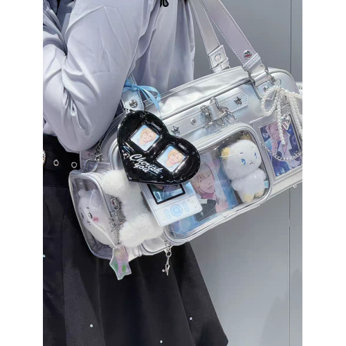 原創小衆設計痛包透明娃包女日常斜背小食量痛學生卡包鏈條通勤包