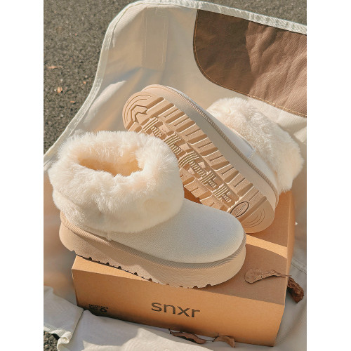 冬季雪地靴女款2025新款加絨加厚保暖冬鞋棉鞋厚底增高時尚短筒靴