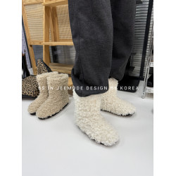 小池在首爾冬季新款加厚保暖厚底舒適卷卷毛絨雪地靴可愛毛絨棉靴