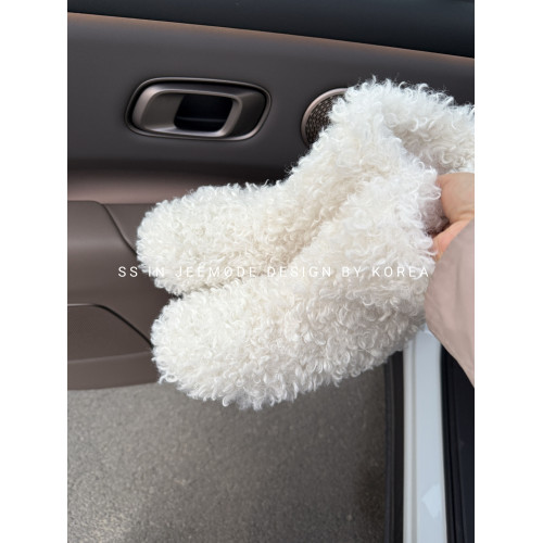 小池在首爾冬季新款加厚保暖厚底舒適卷卷毛絨雪地靴可愛毛絨棉靴