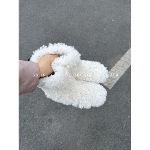 小池在首爾冬季新款加厚保暖厚底舒適卷卷毛絨雪地靴可愛毛絨棉靴