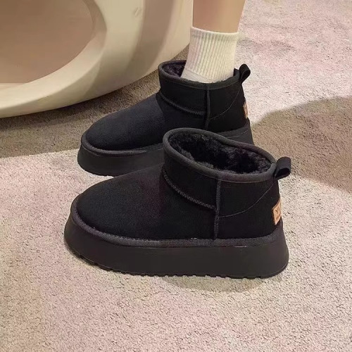 品牌特價雪地靴女2025新款冬季皮毛一體防水防滑加厚加絨短靴棉鞋