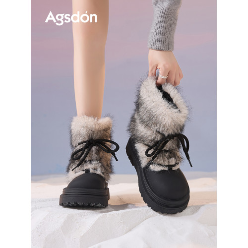 厚底雪地靴女2026新款冬季加絨保暖毛毛棉鞋小個子增高白色短靴子 厚底雪地靴女2026新款冬季加絨保暖毛毛棉鞋小個子增高白色短靴子