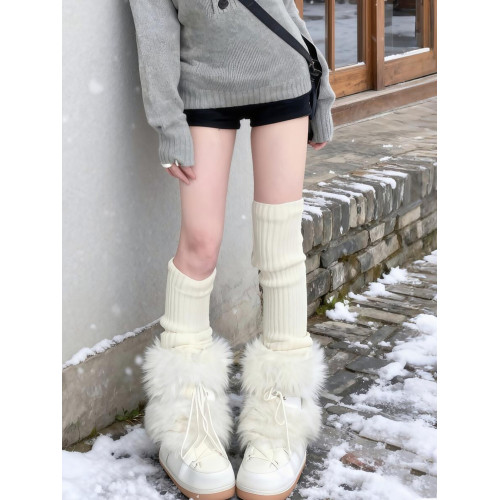 花小姐辣妹白色厚底雪地靴女2025冬季新款加絨保暖毛毛靴防滑棉鞋