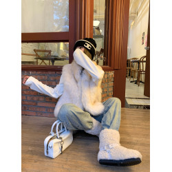 厚底毛毛鞋雪地靴女2026新款冬季加絨加厚短靴保暖勃肯雪地棉鞋子