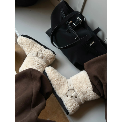 厚底毛毛鞋雪地靴女2026新款冬季加絨加厚短靴保暖勃肯雪地棉鞋子