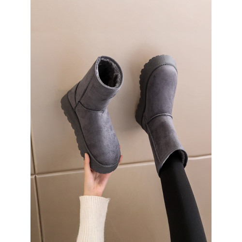 厚底雪地靴女款冬季加絨加厚東北大棉鞋防滑防水中筒休閒軟底短靴