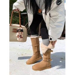 東北厚底高筒雪地靴冬季加絨加厚平底毛毛長筒靴百搭中筒保暖棉鞋