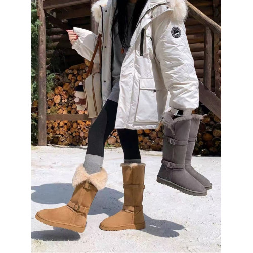 東北厚底高筒雪地靴冬季加絨加厚平底毛毛長筒靴百搭中筒保暖棉鞋