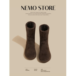 冬日小暖爐雪地靴女2025冬季新款芒果頭棕色加絨兩穿高幫保暖棉靴