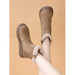 雪地靴女加絨加厚2025新款冬季女鞋套筒短靴防滑厚底保暖東北棉鞋