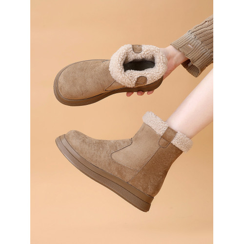 雪地靴女加絨加厚2025新款冬季女鞋套筒短靴防滑厚底保暖東北棉鞋