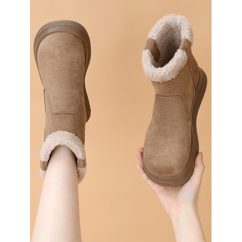 雪地靴女加絨加厚2025新款冬季女鞋套筒短靴防滑厚底保暖東北棉鞋