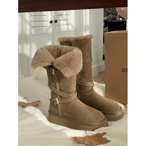 厚底加絨保暖高筒長筒鞋加厚雪地靴女2026新款冬季中筒東北大棉鞋