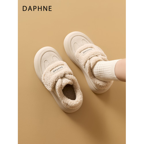 達芙妮加絨厚底雪地靴女2026冬季新款爆款保暖棉鞋魔術貼毛毛女鞋