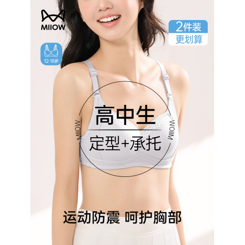 貓人內衣女學生高中生18嵗青少年發育期文胸矯正聚攏大學生背心式