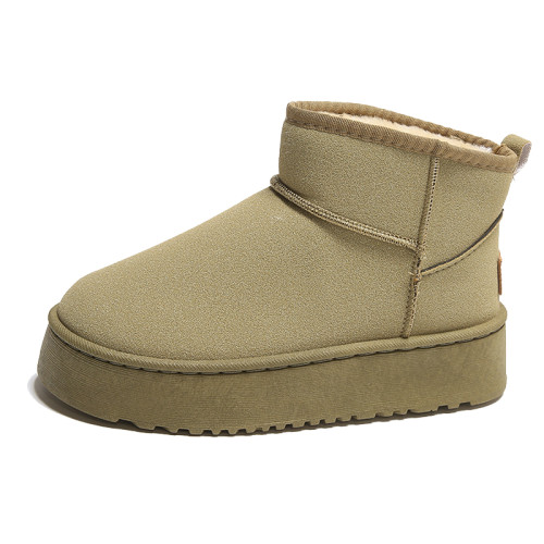 厚底百搭雪地靴女款2025冬季新款加絨加厚東北大棉鞋保暖抗寒短靴