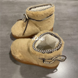 七七主人家棉鞋女2024冬季新款室內居家外穿保暖加絨加厚雪地靴女