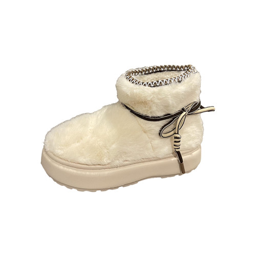 七七主人家棉鞋女2024冬季新款室內居家外穿保暖加絨加厚雪地靴女