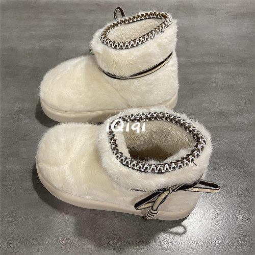 七七主人家棉鞋女2024冬季新款室內居家外穿保暖加絨加厚雪地靴女