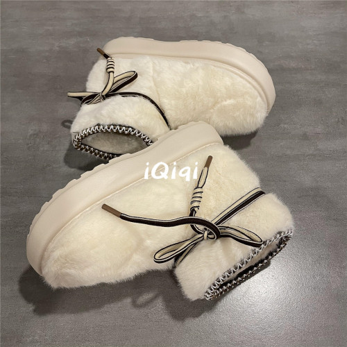 七七主人家棉鞋女2024冬季新款室內居家外穿保暖加絨加厚雪地靴女