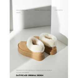 [與格]羊皮毛一體真皮羊毛新款加絨雪地靴女厚底冬季短靴棉靴桑坡