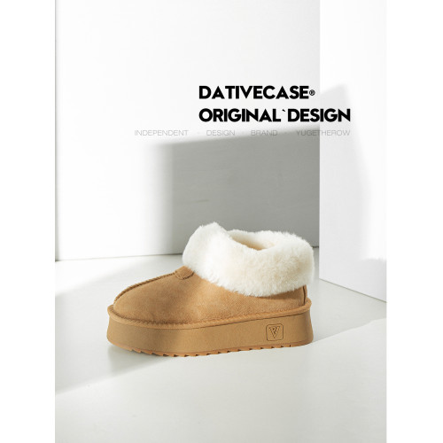 [與格]羊皮毛一體真皮羊毛新款加絨雪地靴女厚底冬季短靴棉靴桑坡