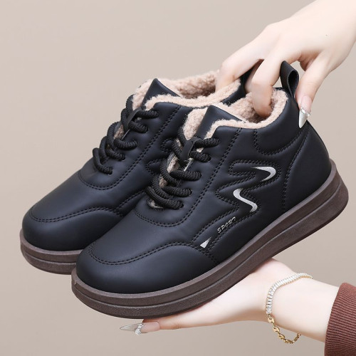 老北京布鞋女棉鞋冬季加絨保暖雪地靴女中老年媽媽鞋防滑厚底棉靴