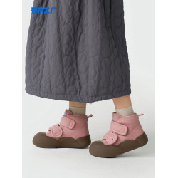 雲朵雲朵大頭雪地靴冬季加絨加厚棉鞋可愛魔術貼厚底休閒鞋女