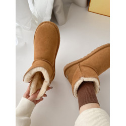 真牛皮雪地靴女2025冬季新款皮毛一體防滑雪地棉鞋短筒加絨加厚