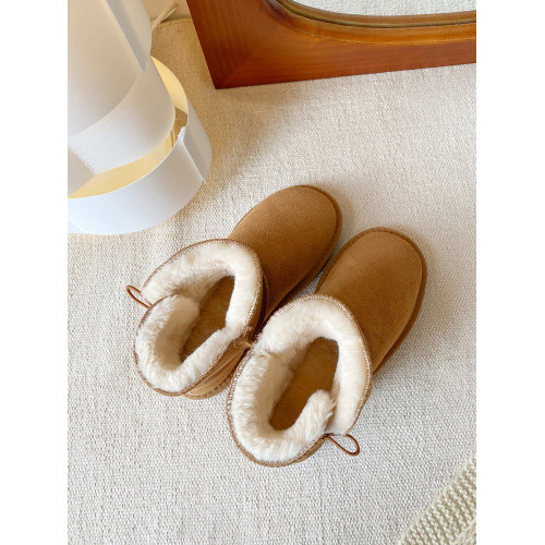 真牛皮雪地靴女2025冬季新款皮毛一體防滑雪地棉鞋短筒加絨加厚