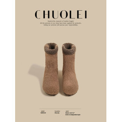 超火冬季新款平底雪地靴女棕色加絨內增高東北棉鞋加厚保暖毛毛鞋