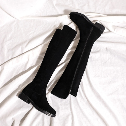 2025新款秋冬季顯瘦過膝靴長靴女加絨內增高筒靴絨面平底長筒靴子 2025新款秋冬季顯瘦過膝靴長靴女加絨內增高筒靴絨面平底長筒靴子