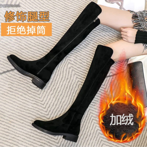 2025新款秋冬季顯瘦過膝靴長靴女加絨內增高筒靴絨面平底長筒靴子 2025新款秋冬季顯瘦過膝靴長靴女加絨內增高筒靴絨面平底長筒靴子